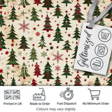 Rustic Christmas Trees Stars Holiday Winter Seamless Pattern Digital Print Fabric by the Metre UK Sewing Quilting Textile