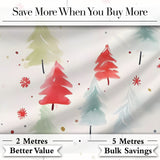 Soft Watercolor Christmas Trees Minimal Winter Seamless Pattern Digital Print Fabric by the Metre UK Sewing Quilting Textile
