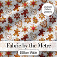 Cute Gingerbread Cookies Stars Hearts Snowflakes Seamless Pattern Digital Print Fabric by the Metre UK Sewing Quilting Textile