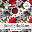 Festive Poinsettia Holly Candy Cane Cinnamon Seamless Pattern Digital Print Fabric by the Metre UK Sewing Quilting Textile