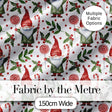 Watercolor Christmas Gnome Candy Cane Lollipop Seamless Pattern Digital Print Fabric by the Metre UK Sewing Quilting Textile