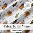 Rustic Christmas Angel House Tree Stars Seamless Pattern Digital Print Fabric by the Metre UK Sewing Quilting Textile