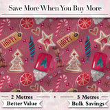 Watercolor Christmas Cookies Candy Cane Orange Slice Mug Festive  Digital Print Fabric by the Metre UK Sewing Quilting Textile