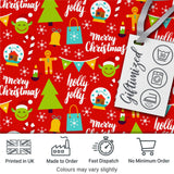Merry Christmas Holly Jolly Tree Candy Cane Snowflake Festive Seamless Pattern Digital Print Fabric by the Metre UK Sewing Quilting Textile