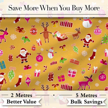 Pink Christmas Cookies Mug Candy Cane Star Sweets Festive Seamless Pattern Digital Print Fabric by the Metre UK Sewing Quilting Textile