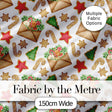 Watercolor Christmas Cookies Candy Cane Festive Treats Seamless Pattern Digital Print Fabric by the Metre UK Sewing Quilting Textile