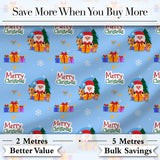 Cute Santa Reindeer Gingerbread Merry Christmas Gifts Seamless Pattern Digital Print Fabric by the Metre UK Sewing Quilting Textile