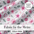 Soft Pink Floral Christmas Elements Ornaments Seamless Pattern Digital Print Fabric by the Metre UK Sewing Quilting Textile