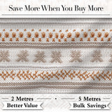 Neutral Beige Knitted Nordic Winter Fair Isle Seamless Pattern Digital Print Fabric by the Metre UK Sewing Quilting Textile