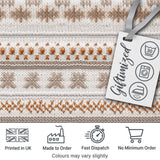 Neutral Beige Knitted Nordic Winter Fair Isle Seamless Pattern Digital Print Fabric by the Metre UK Sewing Quilting Textile