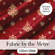 Festive Red Gold Christmas Tree Snowflake Knit Seamless Pattern Digital Print Fabric by the Metre UK Sewing Quilting Textile