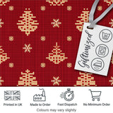 Festive Red Gold Christmas Tree Snowflake Knit Seamless Pattern Digital Print Fabric by the Metre UK Sewing Quilting Textile