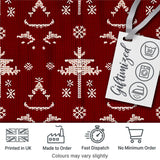 Red Nordic Snowflake Reindeer Knitted Seamless Pattern Digital Print Fabric by the Metre UK Sewing Quilting Textile