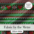 Green Red White Classic Nordic Knit Stripe Seamless Pattern Digital Print Fabric by the Metre UK Sewing Quilting Textile