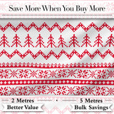 Minimal Red White Nordic Pixel Christmas Knit Seamless Pattern Digital Print Fabric by the Metre UK Sewing Quilting Textile
