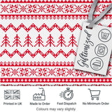 Minimal Red White Nordic Pixel Christmas Knit Seamless Pattern Digital Print Fabric by the Metre UK Sewing Quilting Textile