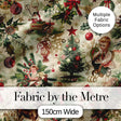 Classic Vintage Christmas Toys Tree Santa Festive Seamless Pattern Digital Print Fabric by the Metre UK Sewing Quilting Textile