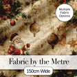 Rustic Vintage Santa Pine Branch Ornament Seamless Pattern Digital Print Fabric by the Metre UK Sewing Quilting Textile