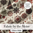 Classic Christmas Snowflake Pine Branch Winter Seamless Pattern Digital Print Fabric by the Metre UK Sewing Quilting Textile