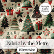 Festive Christmas Tree Gift Ornament Star Holiday Seamless Pattern Digital Print Fabric by the Metre UK Sewing Quilting Textile