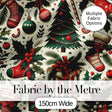 Classic Christmas Tree Gift Holly Berry Festive Seamless Pattern Digital Print Fabric by the Metre UK Sewing Quilting Textile