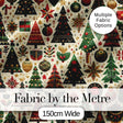 Luxury Christmas Tree Ornament Star Bauble Festive Seamless Pattern Digital Print Fabric by the Metre UK Sewing Quilting Textile