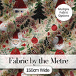 Cute Christmas Gnome Santa Tree Holiday Festive Seamless Pattern Digital Print Fabric by the Metre UK Sewing Quilting Textile