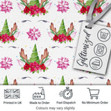 Cute Christmas Unicorn Antlers Floral Fantasy Seamless Pattern Digital Print Fabric by the Metre UK Sewing Quilting Textile