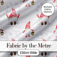 Cute Christmas Gnome Lantern Snow Polka Dot Seamless Pattern Digital Print Fabric by the Metre UK Sewing Quilting Textile