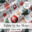 Vintage Christmas Ornament Tree Star Deer Holiday Seamless Pattern Digital Print Fabric by the Metre UK Sewing Quilting Textile