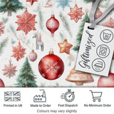 Vintage Christmas Ornament Tree Star Deer Holiday Seamless Pattern Digital Print Fabric by the Metre UK Sewing Quilting Textile