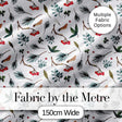 Watercolor Winter Branch Pine Leaf Berry Natural Seamless Pattern Digital Print Fabric by the Metre UK Sewing Quilting Textile