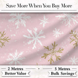 Soft Pink Snowflake Winter Holiday Seamless Pattern Digital Print Fabric by the Metre UK Sewing Quilting Textile