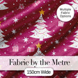 White Christmas Tree Stars Gift Pink Background Seamless Pattern Digital Print Fabric by the Metre UK Sewing Quilting Textile