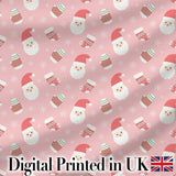 Cute Santa Claus Mittens Socks Christmas Seamless Pattern Digital Print Fabric by the Metre UK Sewing Quilting Textile
