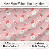Cute Santa Claus Mittens Socks Christmas Seamless Pattern Digital Print Fabric by the Metre UK Sewing Quilting Textile