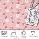 Cute Santa Claus Mittens Socks Christmas Seamless Pattern Digital Print Fabric by the Metre UK Sewing Quilting Textile