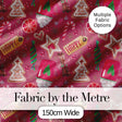 Watercolor Christmas Sweets Candy Cookie Festive Seamless Pattern Digital Print Fabric by the Metre UK Sewing Quilting Textile