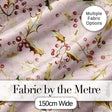 Elegant Gold Holly Berry Pink Background Seamless Pattern Digital Print Fabric by the Metre UK Sewing Quilting Textile