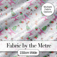 Watercolor Christmas Snow Globe Tree Holly Seamless Pattern Digital Print Fabric by the Metre UK Sewing Quilting Textile