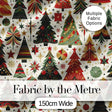 Vintage Christmas Tree Ornament Festive Seamless Pattern Digital Print Fabric by the Metre UK Sewing Quilting Textile