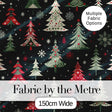 Cute Nordic Christmas Trees Snowflake Dark Background Seamless Pattern Digital Print Fabric by the Metre UK Sewing Quilting Textile