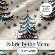 Cute  Christmas Tree Ornament Starburst Seamless Pattern Digital Print Fabric by the Metre UK Sewing Quilting Textile