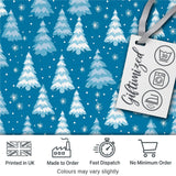 Snowy Winter Pine Trees with Falling Snowflakes Festive Blue Background Digital Print Fabric by the Metre UK Sewing Quilting Textile