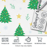 Decorated Christmas Trees with Stars and Snowflakes Bright Holiday Theme Digital Print Fabric by the Metre UK Sewing Quilting Textile
