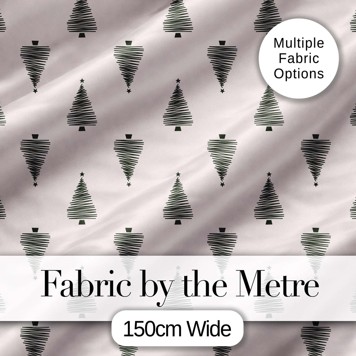 Minimal Line Christmas Trees Modern Scandinavian Seamless Pattern  Digital Print Fabric by the Metre UK Sewing Quilting Textile