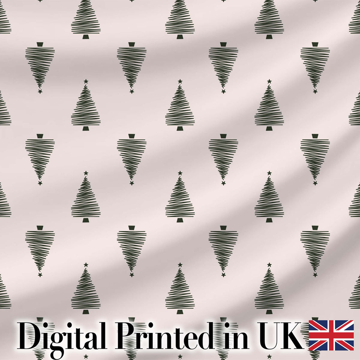 Minimal Line Christmas Trees Modern Scandinavian Seamless Pattern  Digital Print Fabric by the Metre UK Sewing Quilting Textile