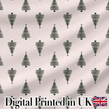 Minimal Line Christmas Trees Modern Scandinavian Seamless Pattern  Digital Print Fabric by the Metre UK Sewing Quilting Textile