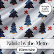 Blue Christmas Trees with Stars and Hanging Ornaments Seamless Pattern  Digital Print Fabric by the Metre UK Sewing Quilting Textile