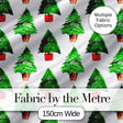Watercolor Christmas Trees in Pots Hand Painted Seamless PatternFabric Digital Print Fabric by the Metre UK Sewing Quilting Textile